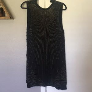Free People Black with gold beads dress/ shirt